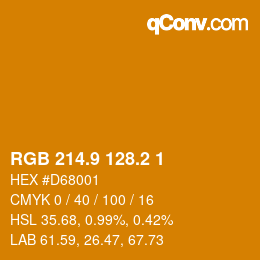 カラーコード: RGB 214.9 128.2 1 | qconv.com