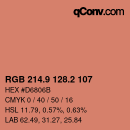 カラーコード: RGB 214.9 128.2 107 | qconv.com