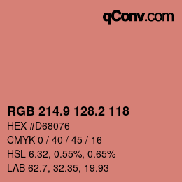 Farbcode: RGB 214.9 128.2 118 | qconv.com