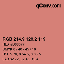 Color code: RGB 214.9 128.2 119 | qconv.com