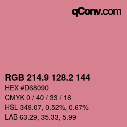 Color code: RGB 214.9 128.2 144 | qconv.com