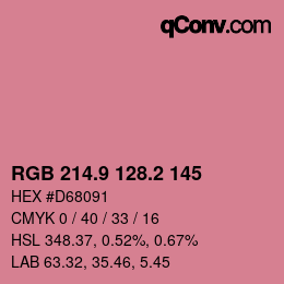 カラーコード: RGB 214.9 128.2 145 | qconv.com