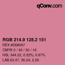 カラーコード: RGB 214.9 128.2 151 | qconv.com