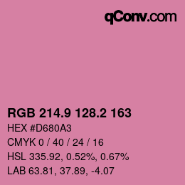 Color code: RGB 214.9 128.2 163 | qconv.com