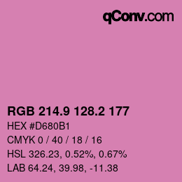 カラーコード: RGB 214.9 128.2 177 | qconv.com