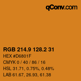Color code: RGB 214.9 128.2 31 | qconv.com