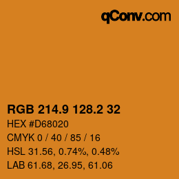 Color code: RGB 214.9 128.2 32 | qconv.com