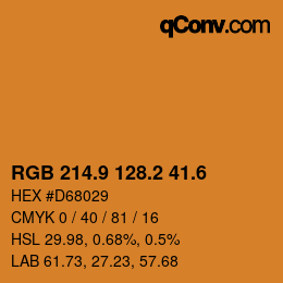カラーコード: RGB 214.9 128.2 41.6 | qconv.com