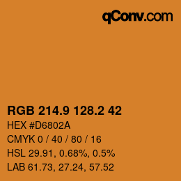Color code: RGB 214.9 128.2 42 | qconv.com