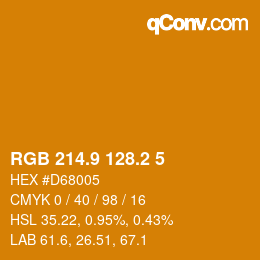 カラーコード: RGB 214.9 128.2 5 | qconv.com