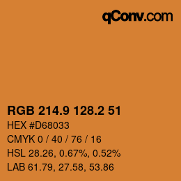 カラーコード: RGB 214.9 128.2 51 | qconv.com