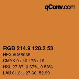 Color code: RGB 214.9 128.2 53 | qconv.com
