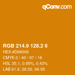 カラーコード: RGB 214.9 128.2 6 | qconv.com