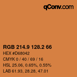 カラーコード: RGB 214.9 128.2 66 | qconv.com