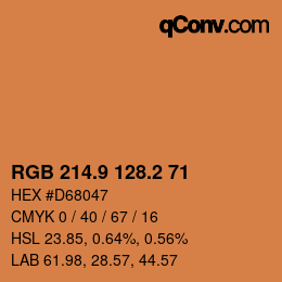 Color code: RGB 214.9 128.2 71 | qconv.com