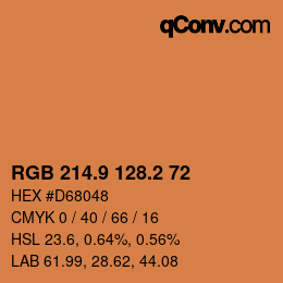 Color code: RGB 214.9 128.2 72 | qconv.com