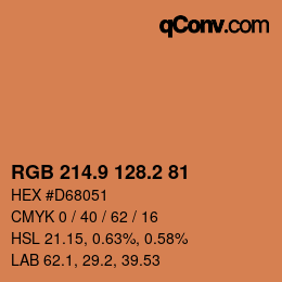 Color code: RGB 214.9 128.2 81 | qconv.com