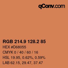 カラーコード: RGB 214.9 128.2 85 | qconv.com