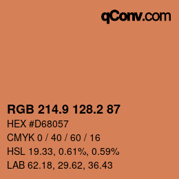 カラーコード: RGB 214.9 128.2 87 | qconv.com