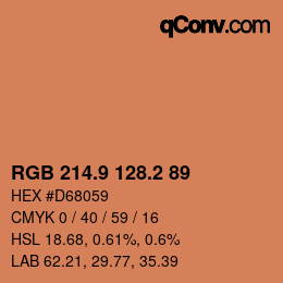 カラーコード: RGB 214.9 128.2 89 | qconv.com