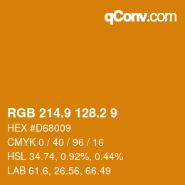 Color code: RGB 214.9 128.2 9 | qconv.com