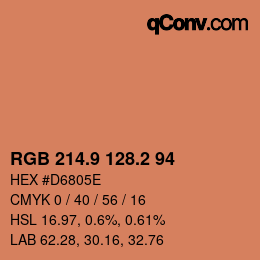 カラーコード: RGB 214.9 128.2 94 | qconv.com