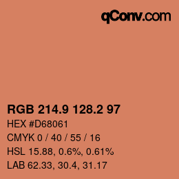 カラーコード: RGB 214.9 128.2 97 | qconv.com