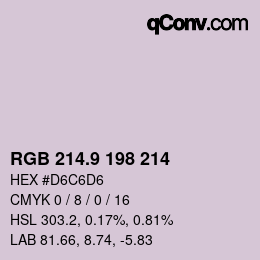 Color code: RGB 214.9 198 214 | qconv.com