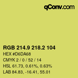 カラーコード: RGB 214.9 218.2 104 | qconv.com
