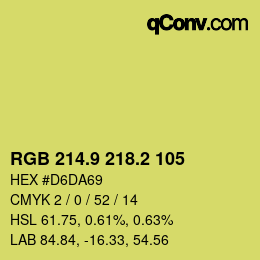 カラーコード: RGB 214.9 218.2 105 | qconv.com