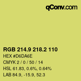 カラーコード: RGB 214.9 218.2 110 | qconv.com