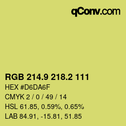 カラーコード: RGB 214.9 218.2 111 | qconv.com