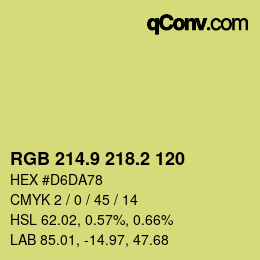 カラーコード: RGB 214.9 218.2 120 | qconv.com