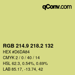 カラーコード: RGB 214.9 218.2 132 | qconv.com