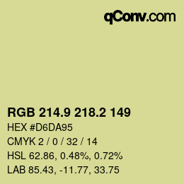 カラーコード: RGB 214.9 218.2 149 | qconv.com