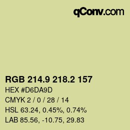 Color code: RGB 214.9 218.2 157 | qconv.com