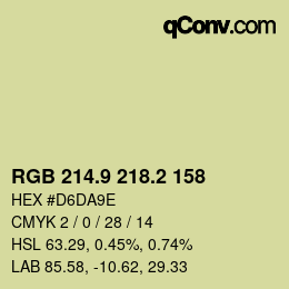 Farbcode: RGB 214.9 218.2 158 | qconv.com
