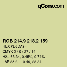カラーコード: RGB 214.9 218.2 159 | qconv.com