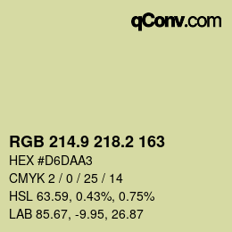 Color code: RGB 214.9 218.2 163 | qconv.com