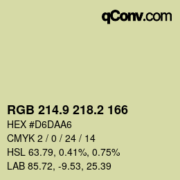 Color code: RGB 214.9 218.2 166 | qconv.com