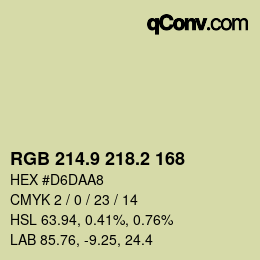 Color code: RGB 214.9 218.2 168 | qconv.com
