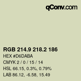 Color code: RGB 214.9 218.2 186 | qconv.com
