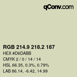 Color code: RGB 214.9 218.2 187 | qconv.com