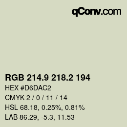 Color code: RGB 214.9 218.2 194 | qconv.com