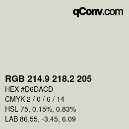 カラーコード: RGB 214.9 218.2 205 | qconv.com