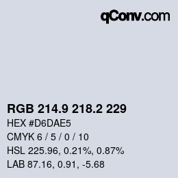 Color code: RGB 214.9 218.2 229 | qconv.com