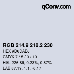 Color code: RGB 214.9 218.2 230 | qconv.com