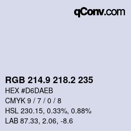 カラーコード: RGB 214.9 218.2 235 | qconv.com