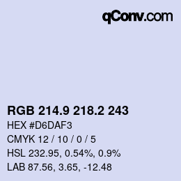 Code couleur: RGB 214.9 218.2 243 | qconv.com