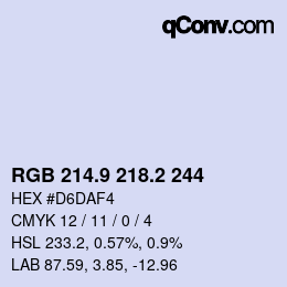 カラーコード: RGB 214.9 218.2 244 | qconv.com